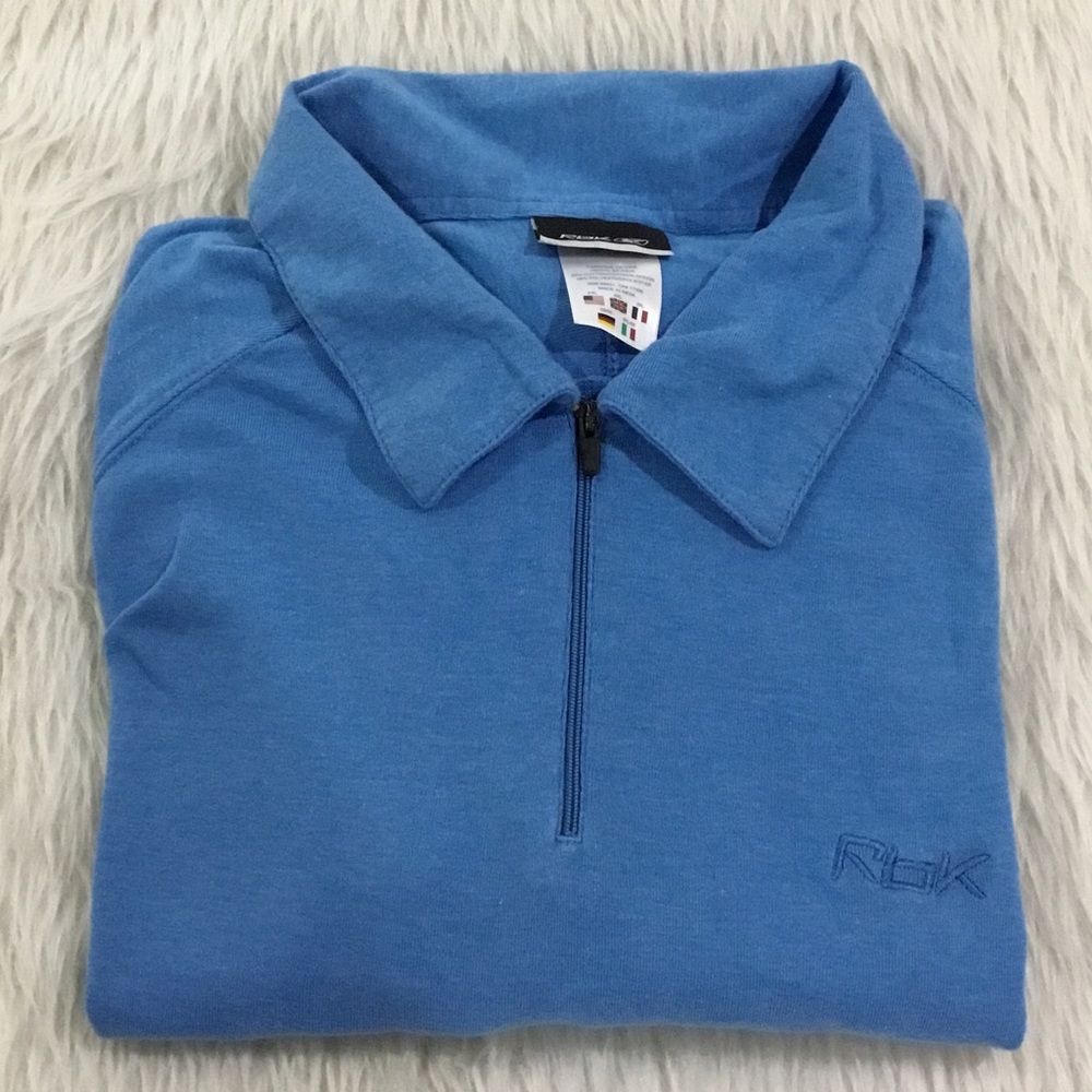 Reebok men’s blue polo zip up shirt size xxl